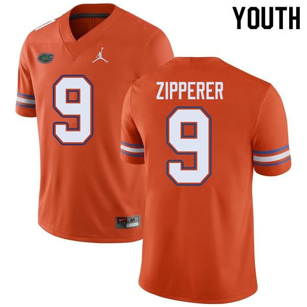 NCAA Florida Gators Keon Zipperer Youth #9 Jordan Brand Orange Stitched Authentic College Football Jersey YFO7364UK